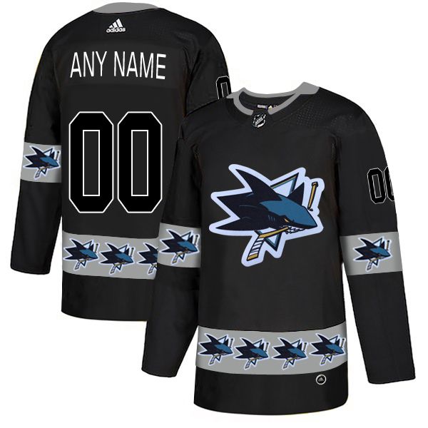 Men San Jose Sharks #00 Any name Black Adidas Fashion NHL Jersey